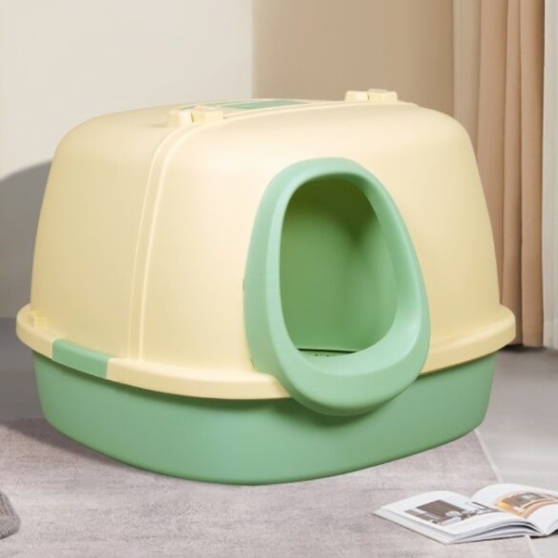 Big Mouth Monkey Corridor Cat Litter Box Blue Yellow Pink Cat Litter Box