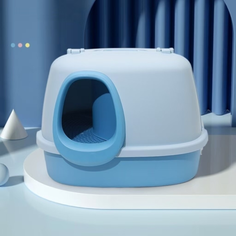 Big Mouth Monkey Corridor Cat Litter Box Blue Yellow Pink Cat Litter Box