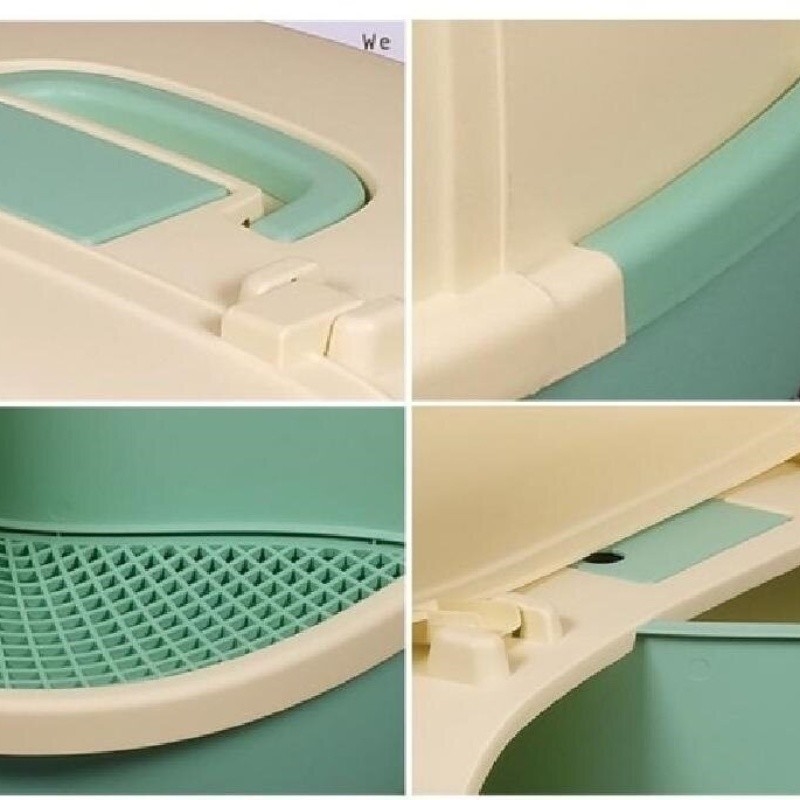 Big Mouth Monkey Corridor Cat Litter Box Blue Yellow Pink Cat Litter Box