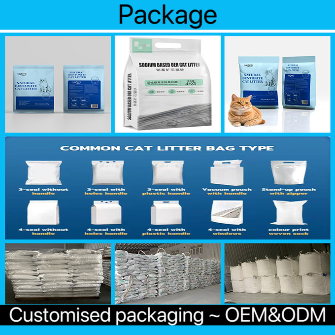Sodium Based Ore Cat Litter Customize 100 Dust Free Cat Litter