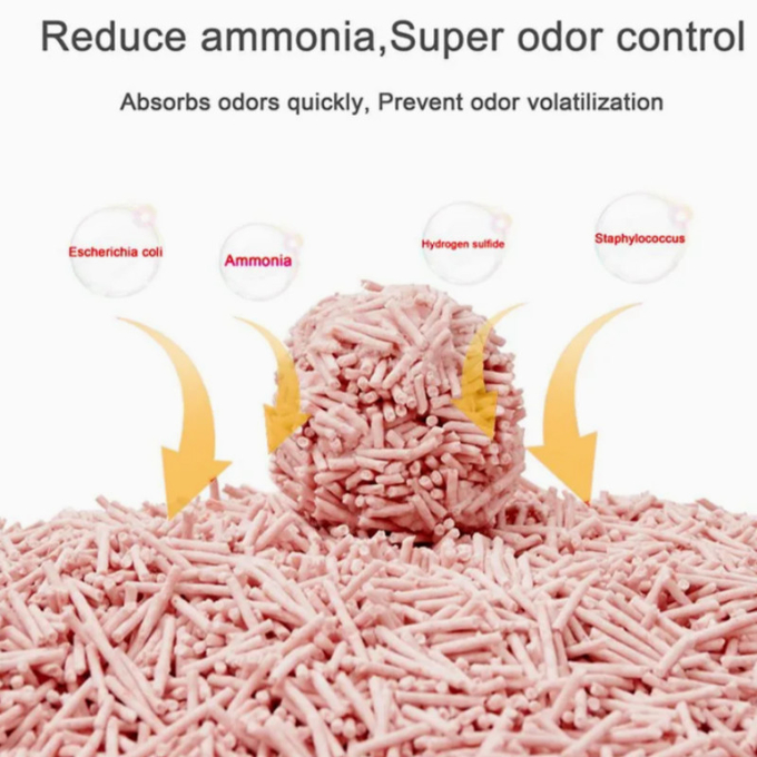 Natural OEM Peach Cat Litter Dust Free High Absorbency Odor Control For Cats