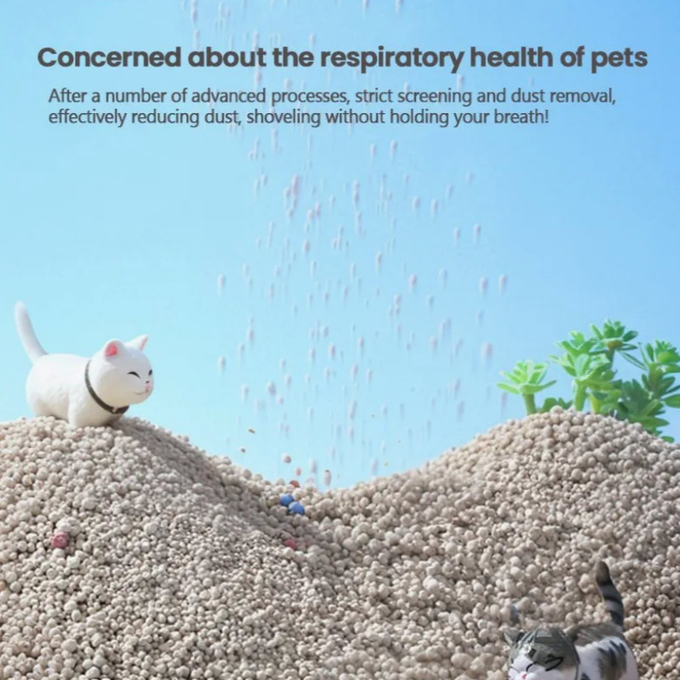 Small Particle Bentonite Cat Litter Super Absorbency Fast Clumping